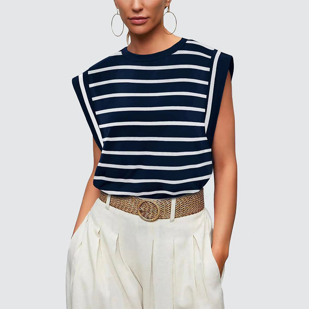 GR | Women's Spring and Summer Round Neck Sleeveless T-Shirt