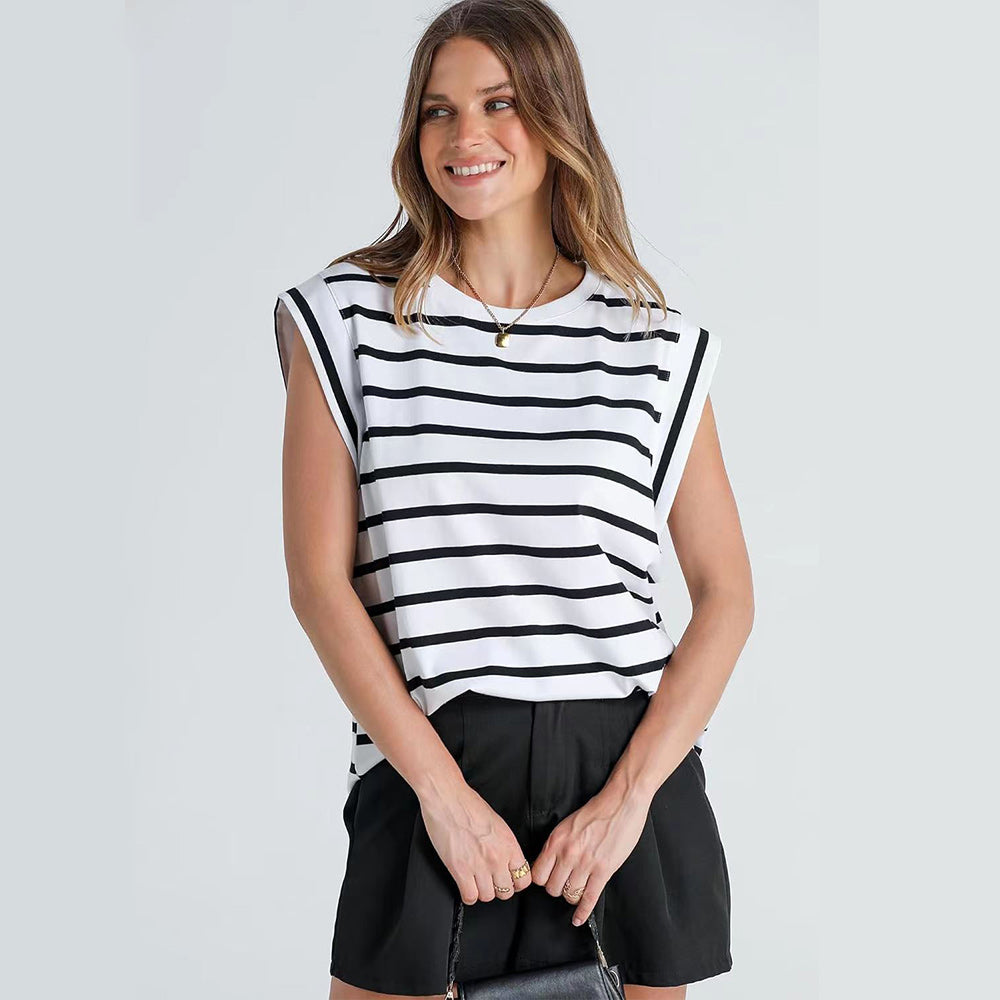GR | Women's Spring and Summer Round Neck Sleeveless T-Shirt