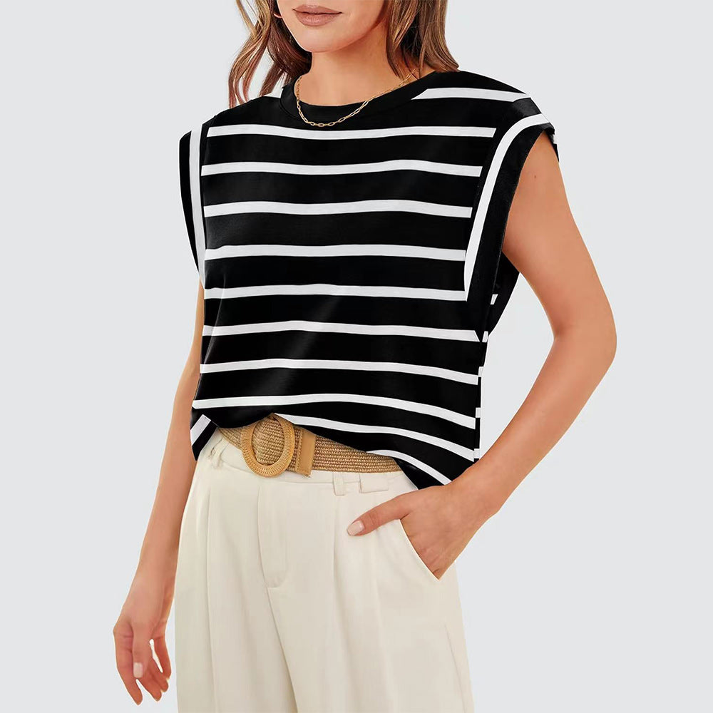 GR | Women's Spring and Summer Round Neck Sleeveless T-Shirt