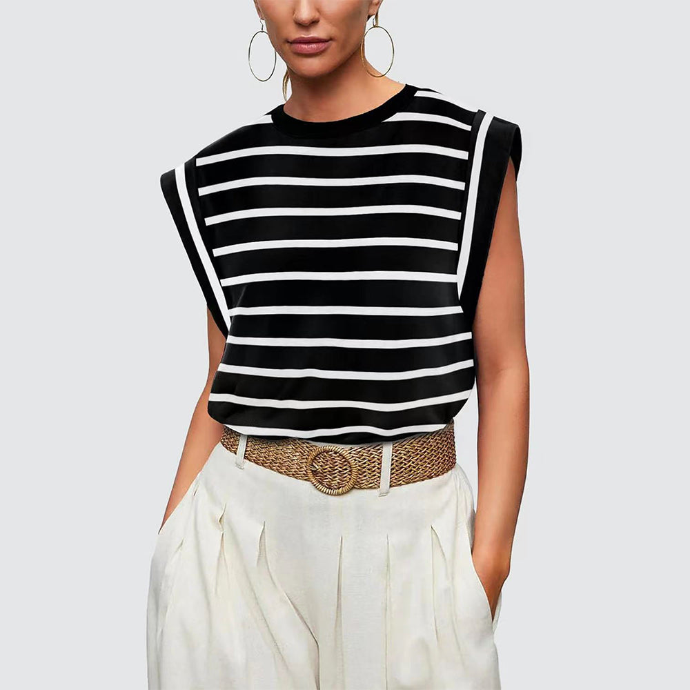 GR | Women's Spring and Summer Round Neck Sleeveless T-Shirt