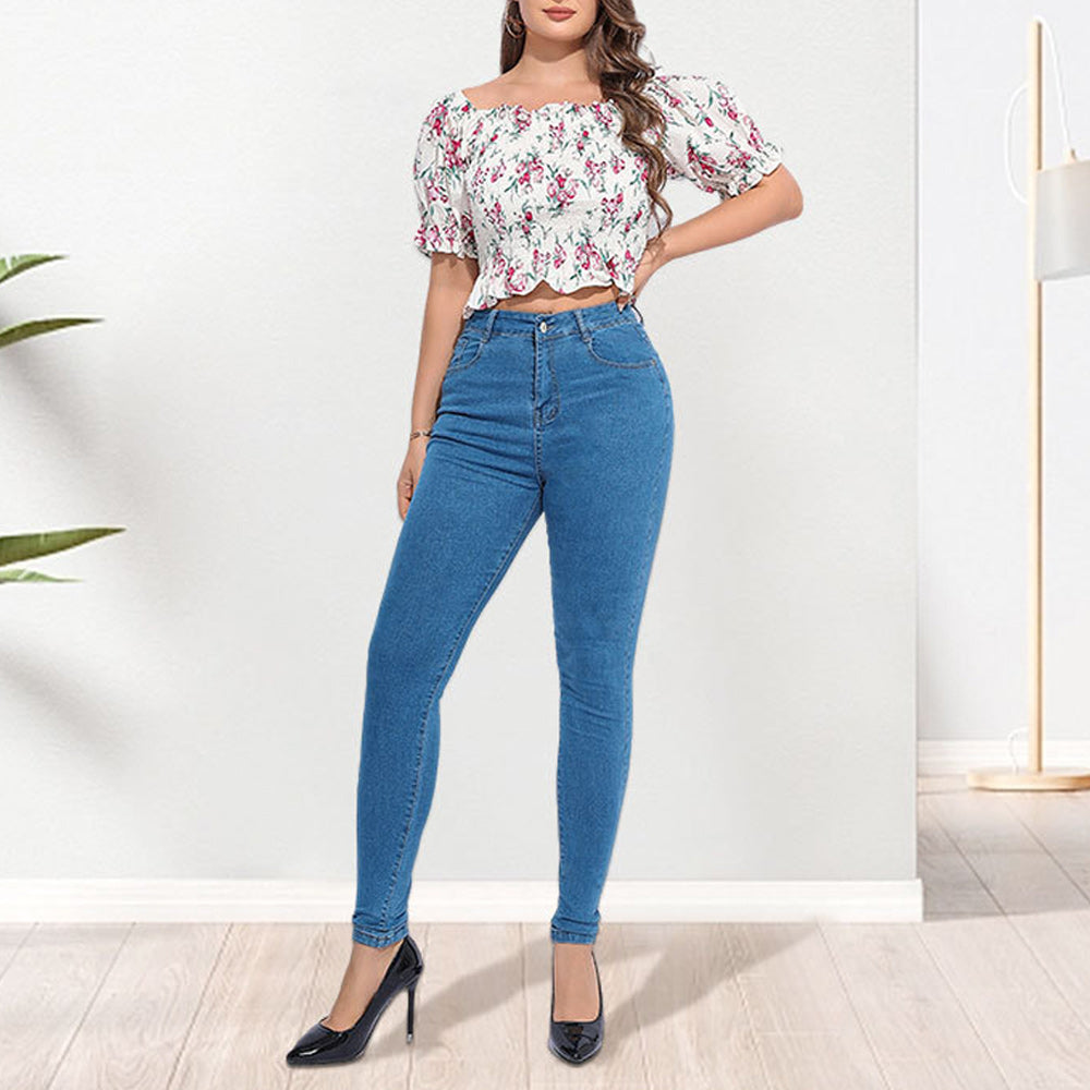 GR | Jeans Mit Hoher Taille, Schlankmachend, Hochelastisch, Po-Lifting, Röhrenjeans
