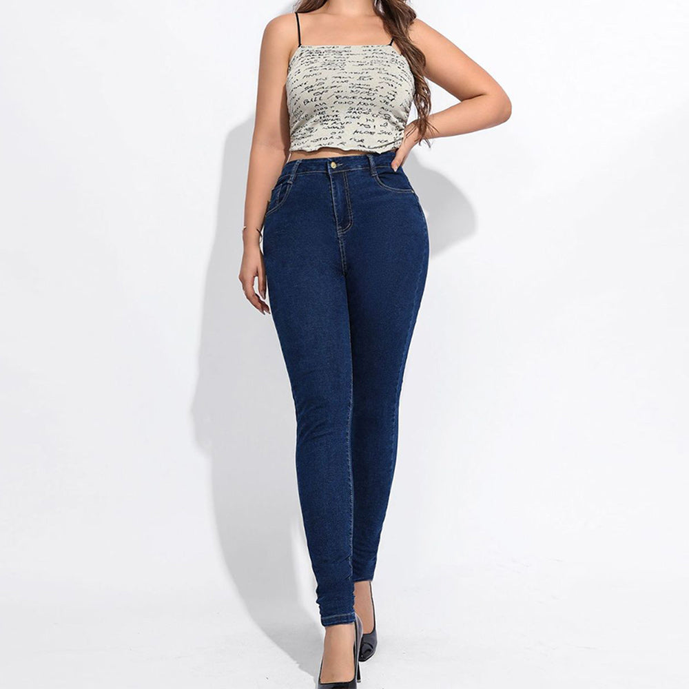 GR | Jeans Mit Hoher Taille, Schlankmachend, Hochelastisch, Po-Lifting, Röhrenjeans