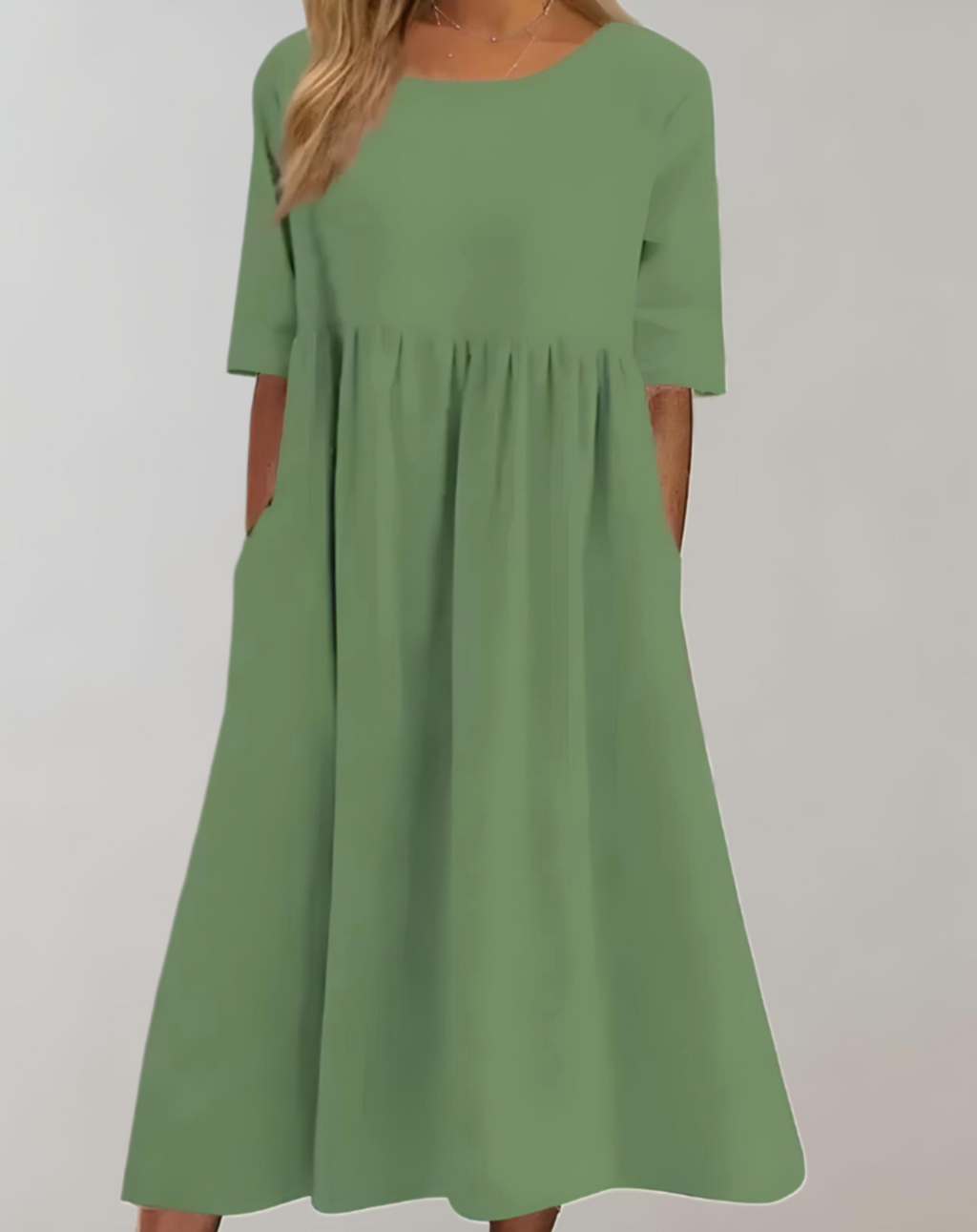 GR | Plain cotton dress with a relaxed fit 