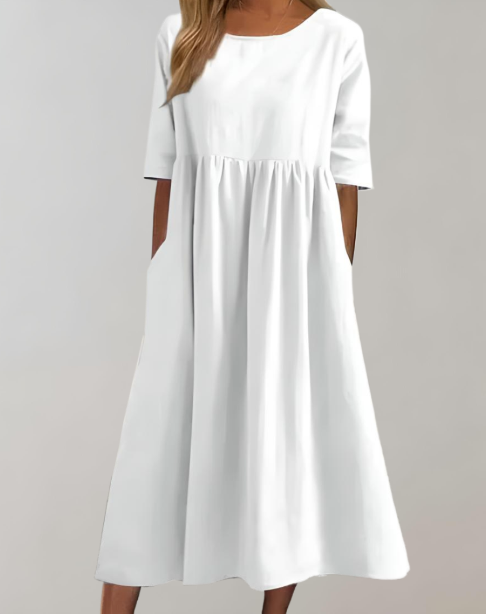GR | Plain cotton dress with a relaxed fit 