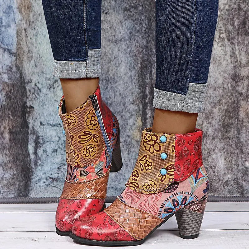 GR | Colorful patchwork ankle boots
