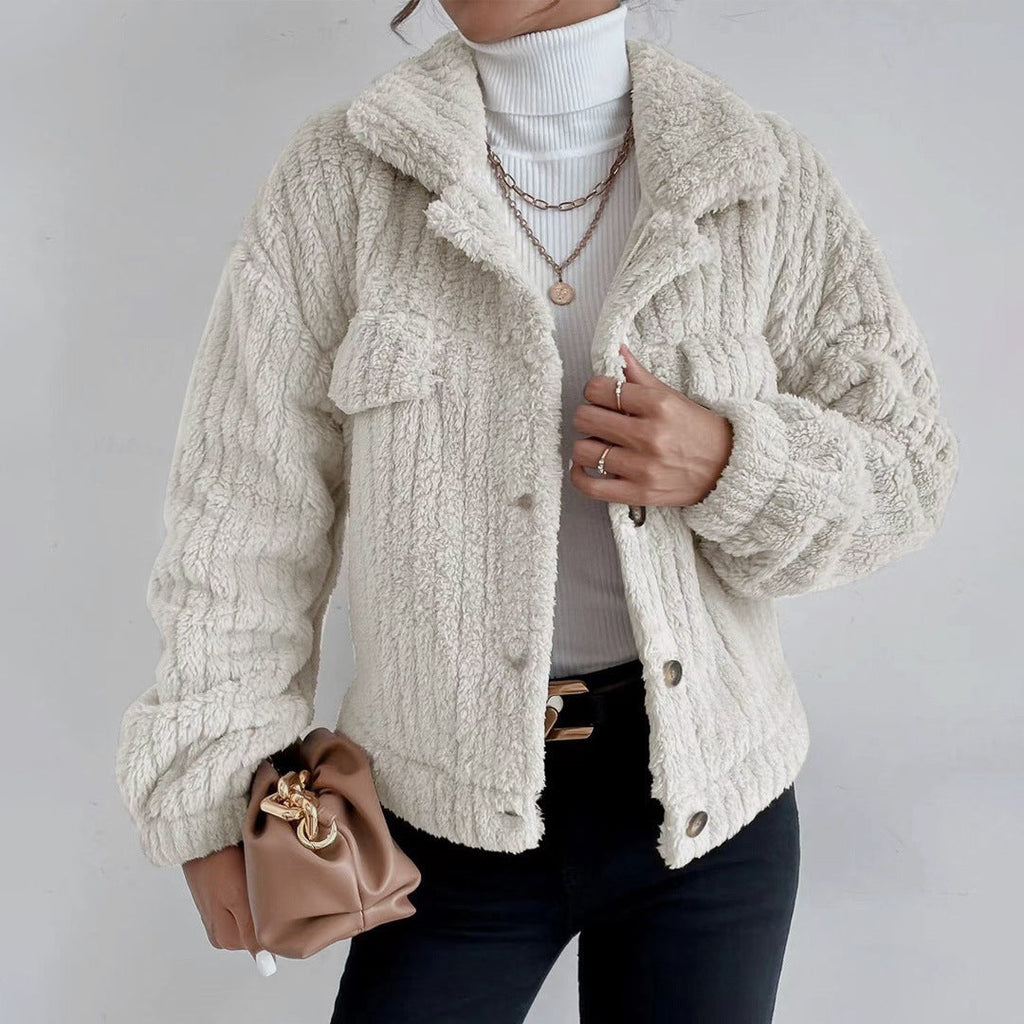 Selene™ - Jacket made of thick plush and velvet