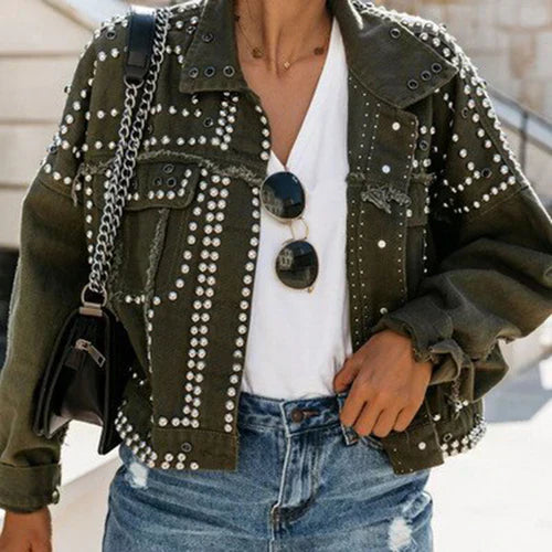 Jacket with studs