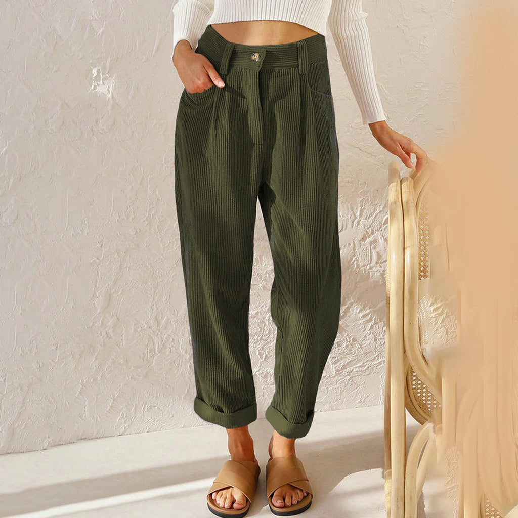 GR | Elegant high-waisted corduroy trousers