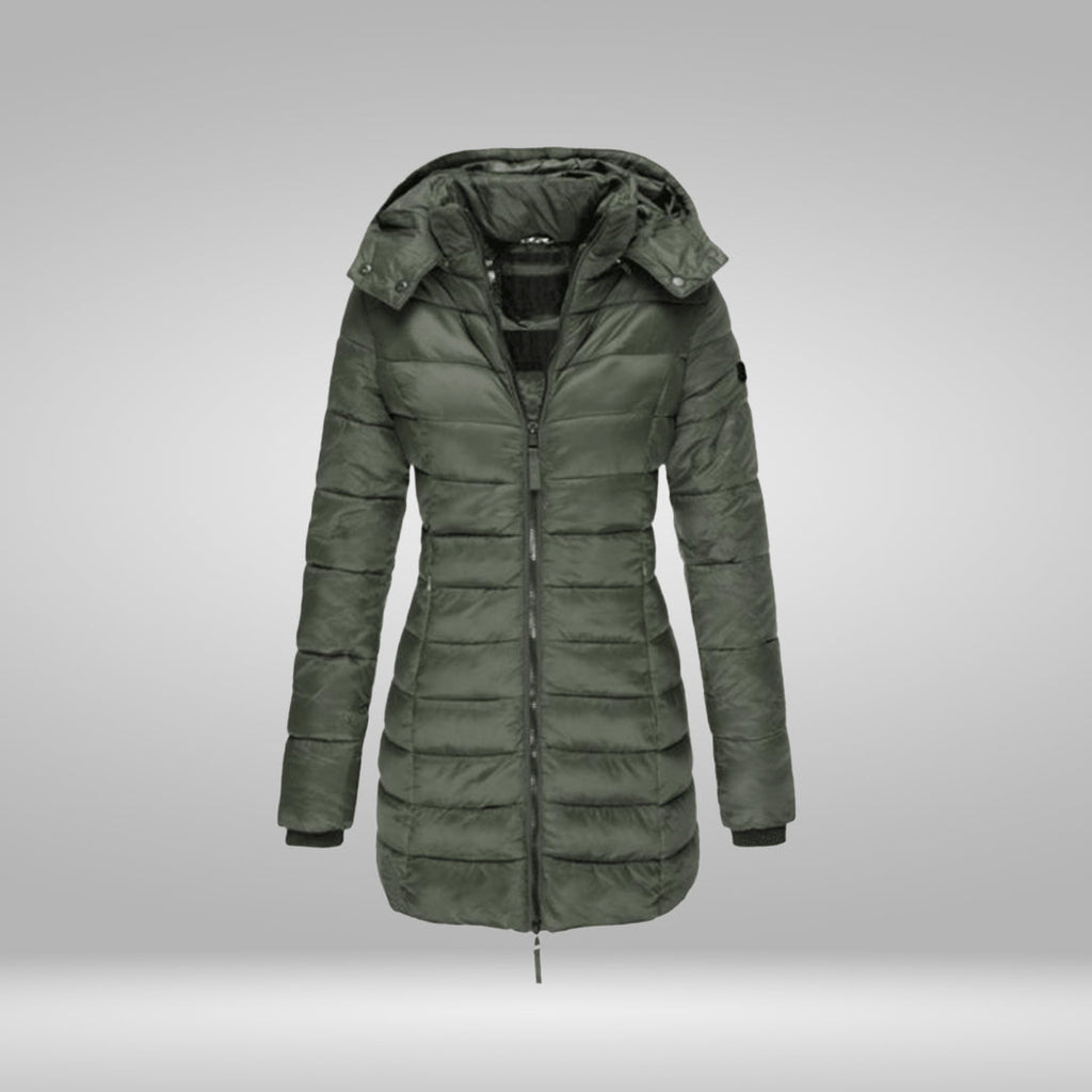 GR – Stylish long coat with soft lining and hood