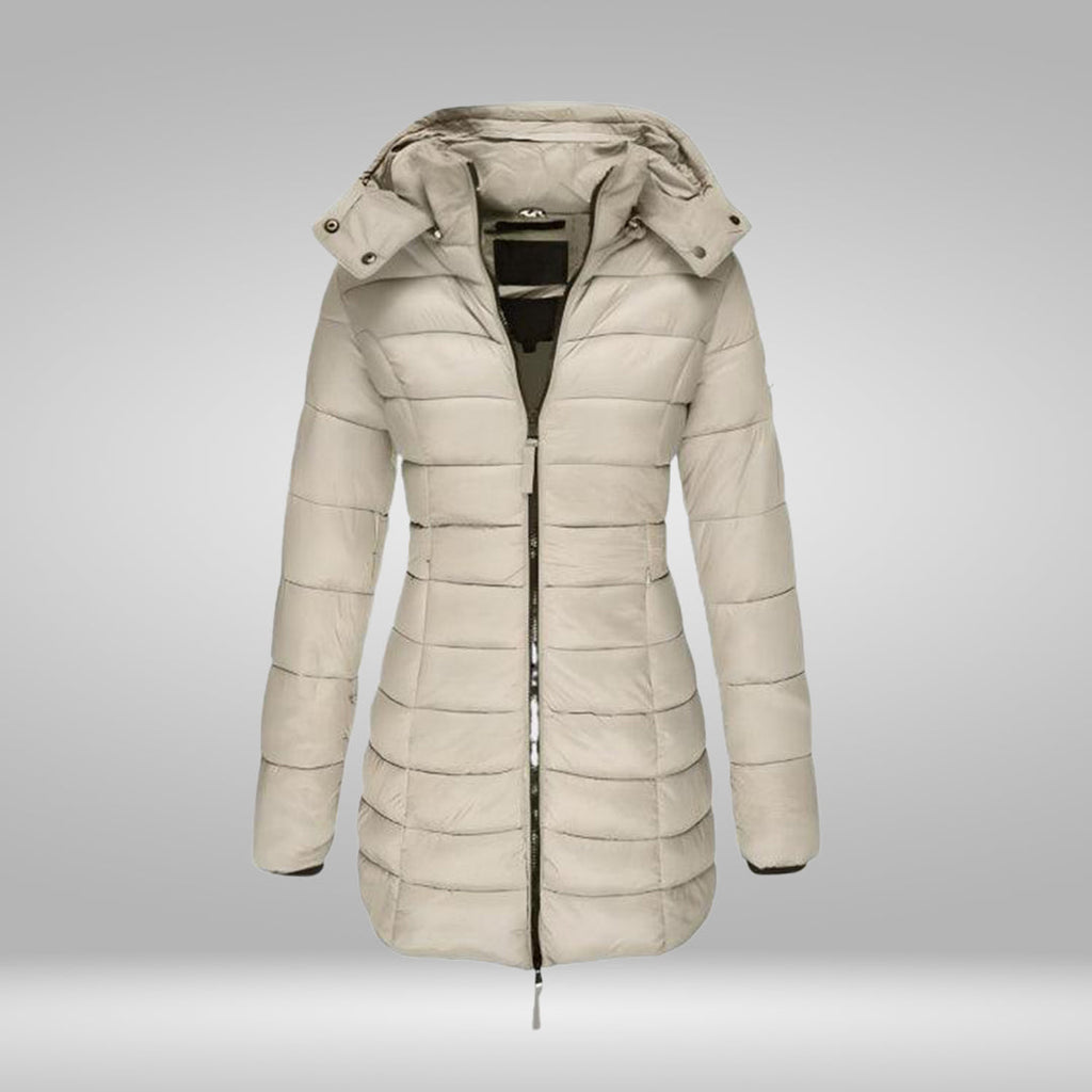 GR – Stylish long coat with soft lining and hood
