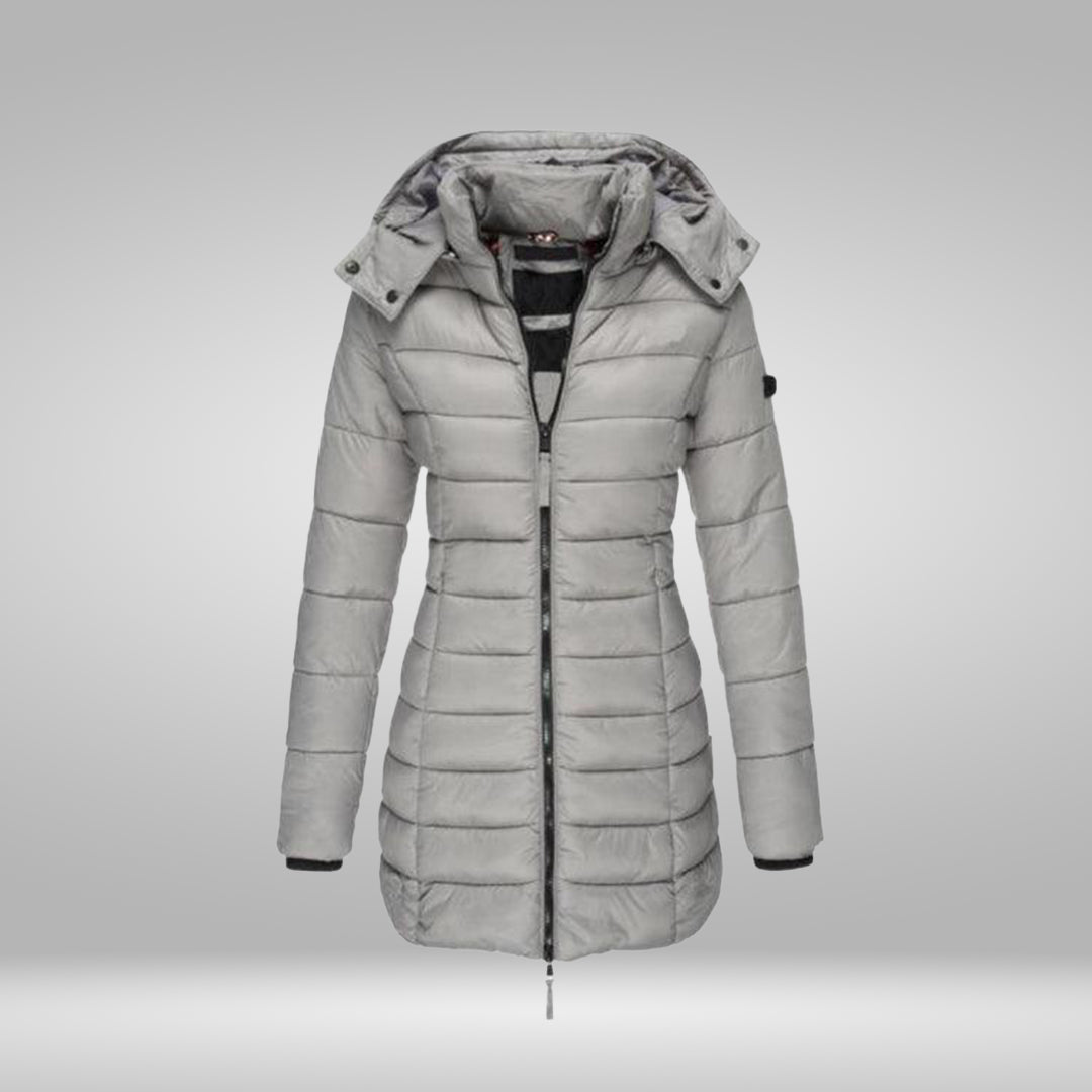 GR – Stylish long coat with soft lining and hood