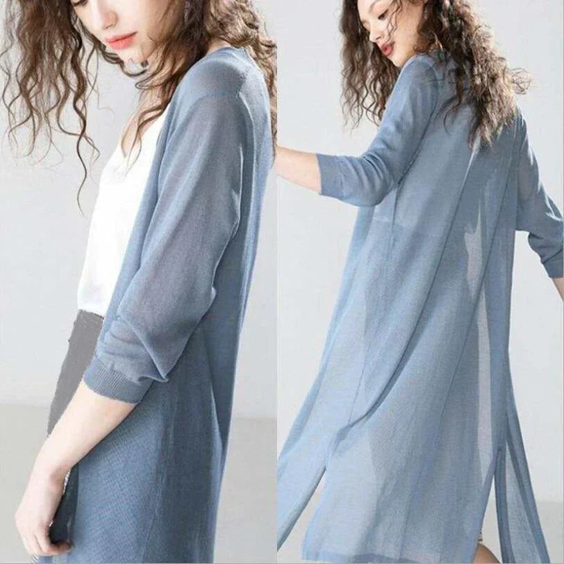 GR - Lange Strickpulloverjacke