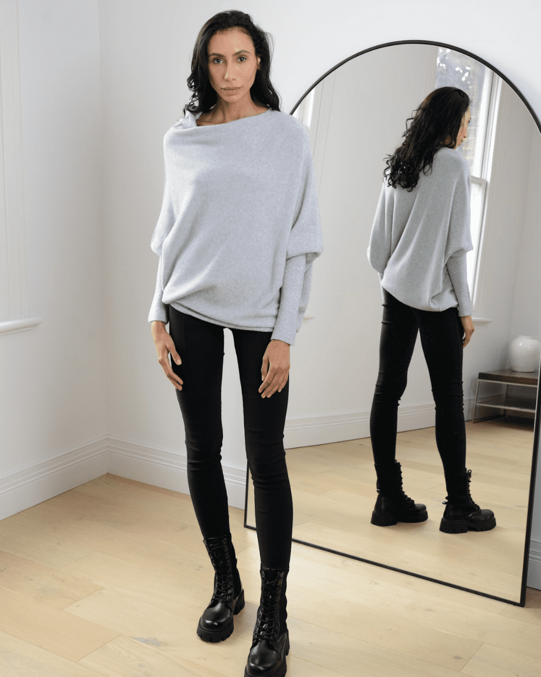 Cressida™ Asymmetrically draped, elegant round neckline 