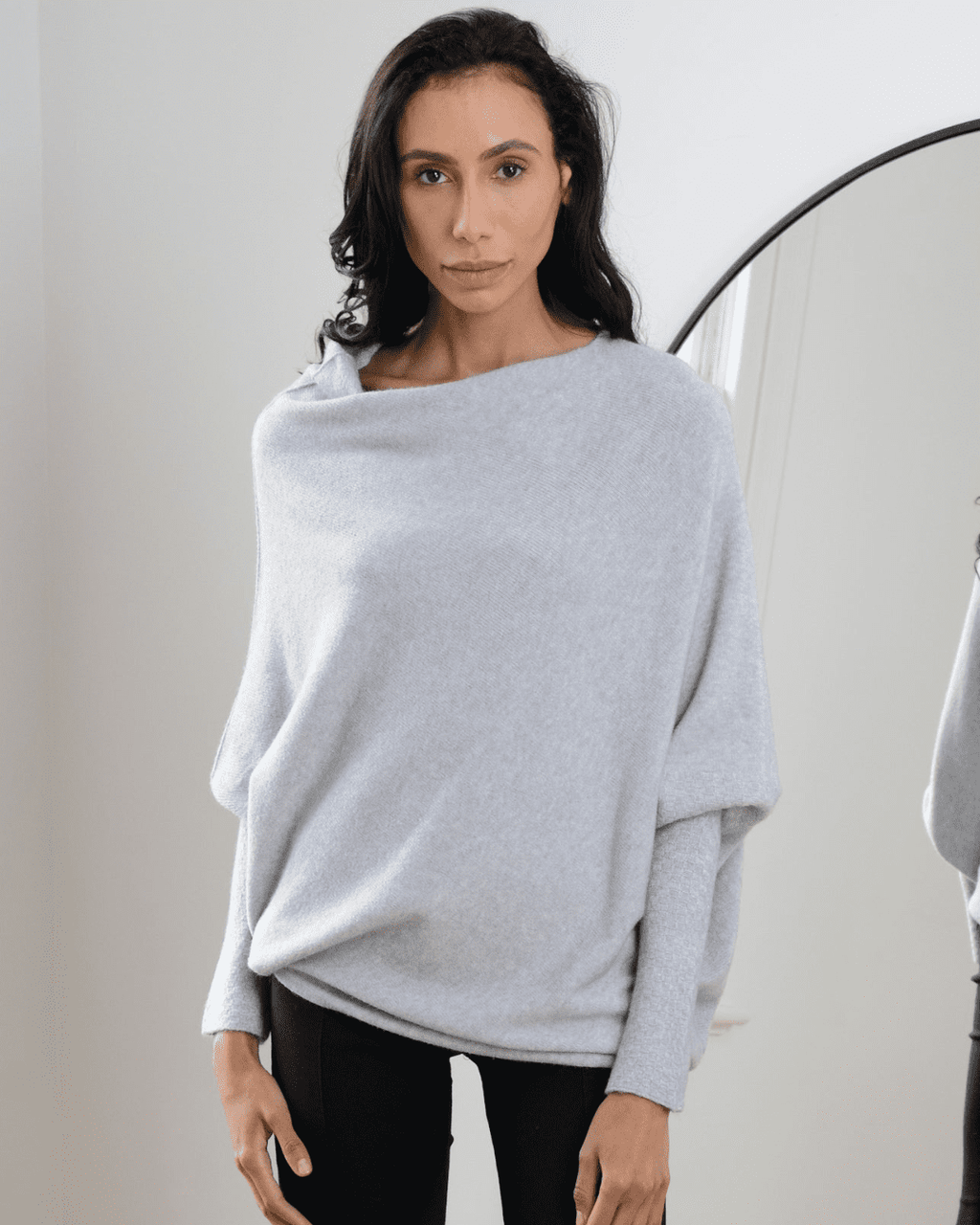 Cressida™ Asymmetrically draped, elegant round neckline 