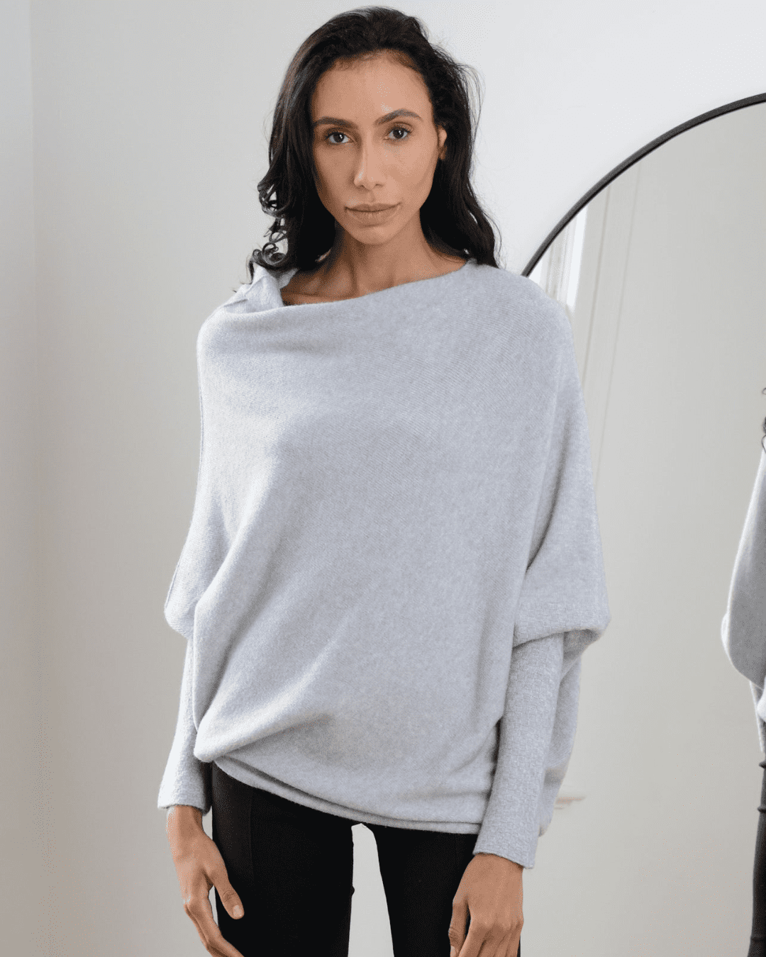 Cressida™ Asymmetrically draped, elegant round neckline 