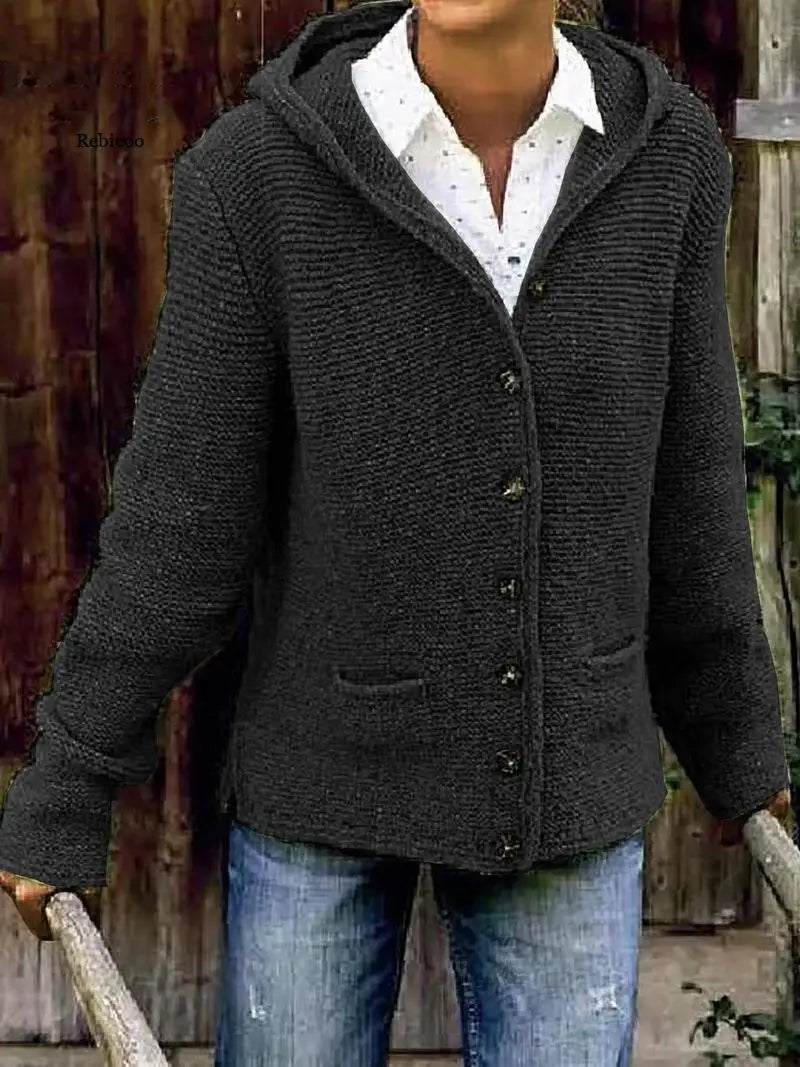 GR | Stylish cardigan with hood