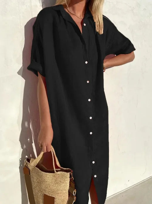 GR | Linen shirt dress