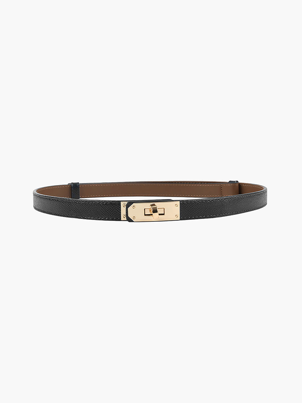 GR | Leather belt with gold buckle