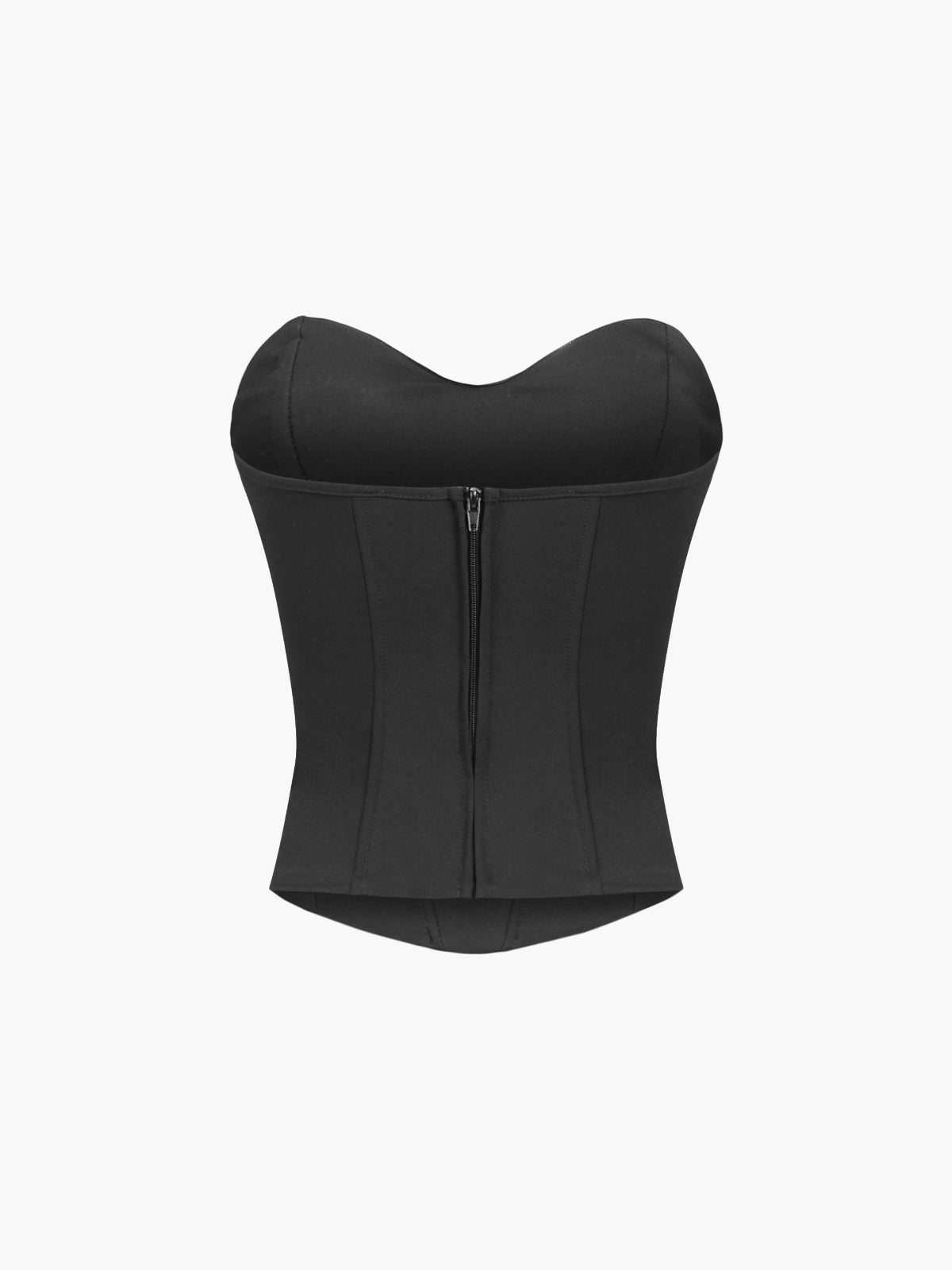 GR | Cup Detail With Zipper Tube Corset Top