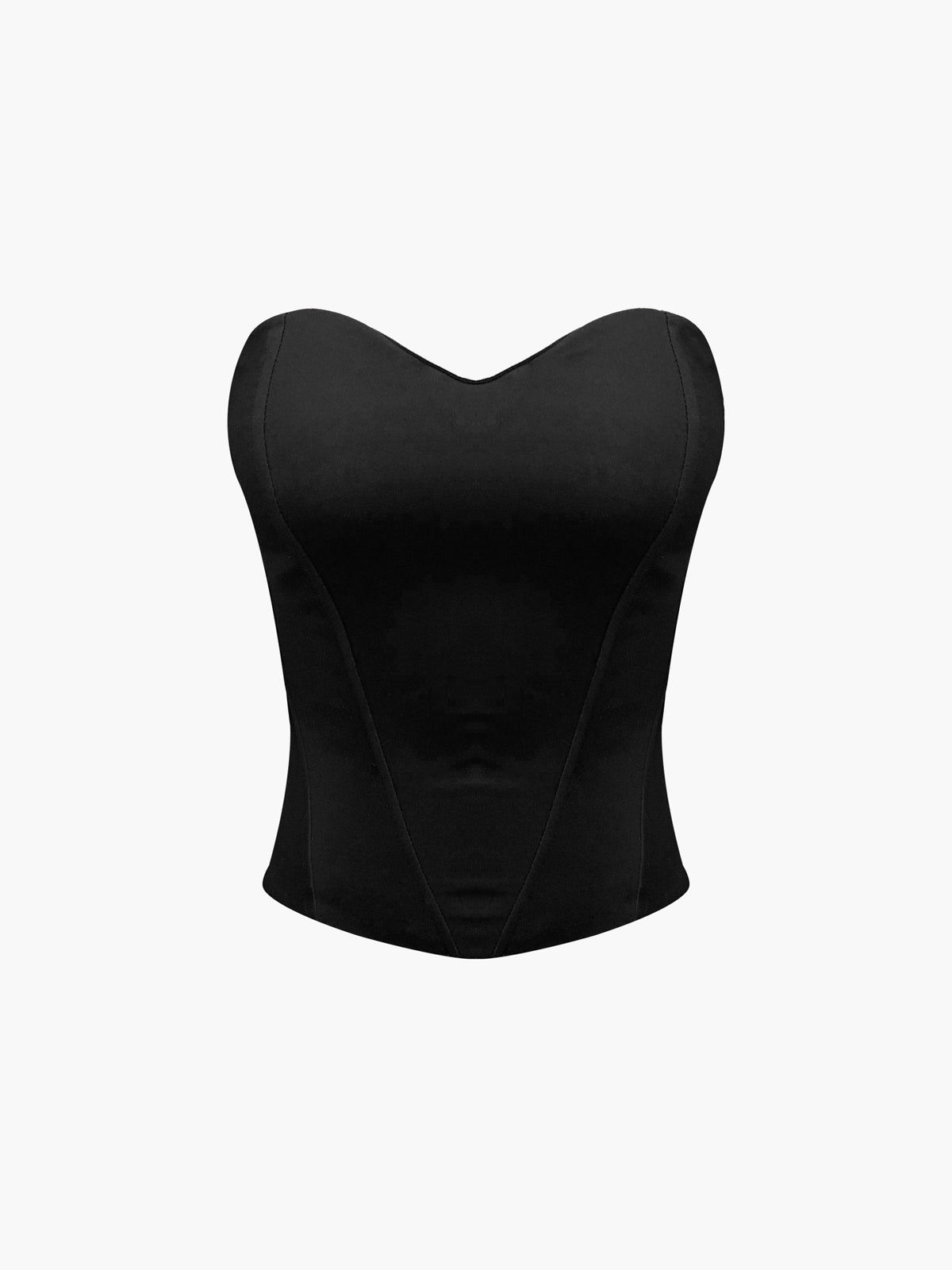 GR | Cup Detail With Zipper Tube Corset Top