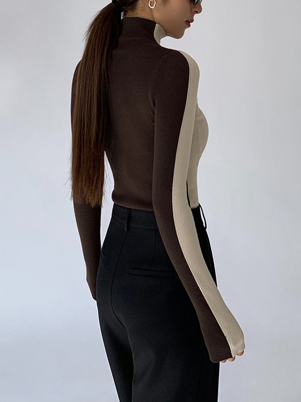GR | Rollkragenpullover mit Langen Ärmeln für Damen