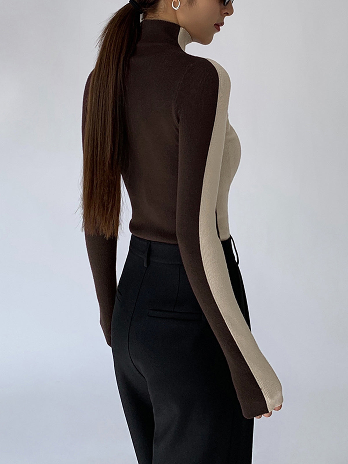 GR | Rollkragenpullover mit Langen Ärmeln für Damen