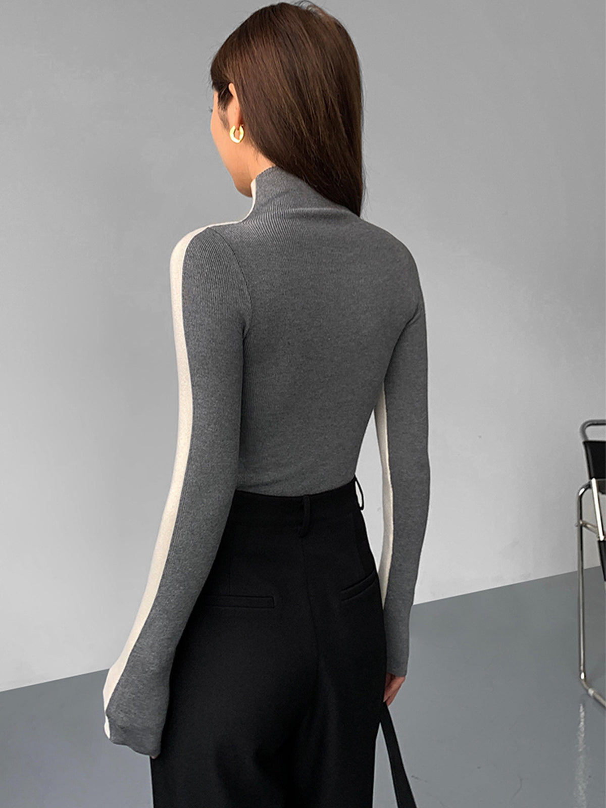 GR | Rollkragenpullover mit Langen Ärmeln für Damen