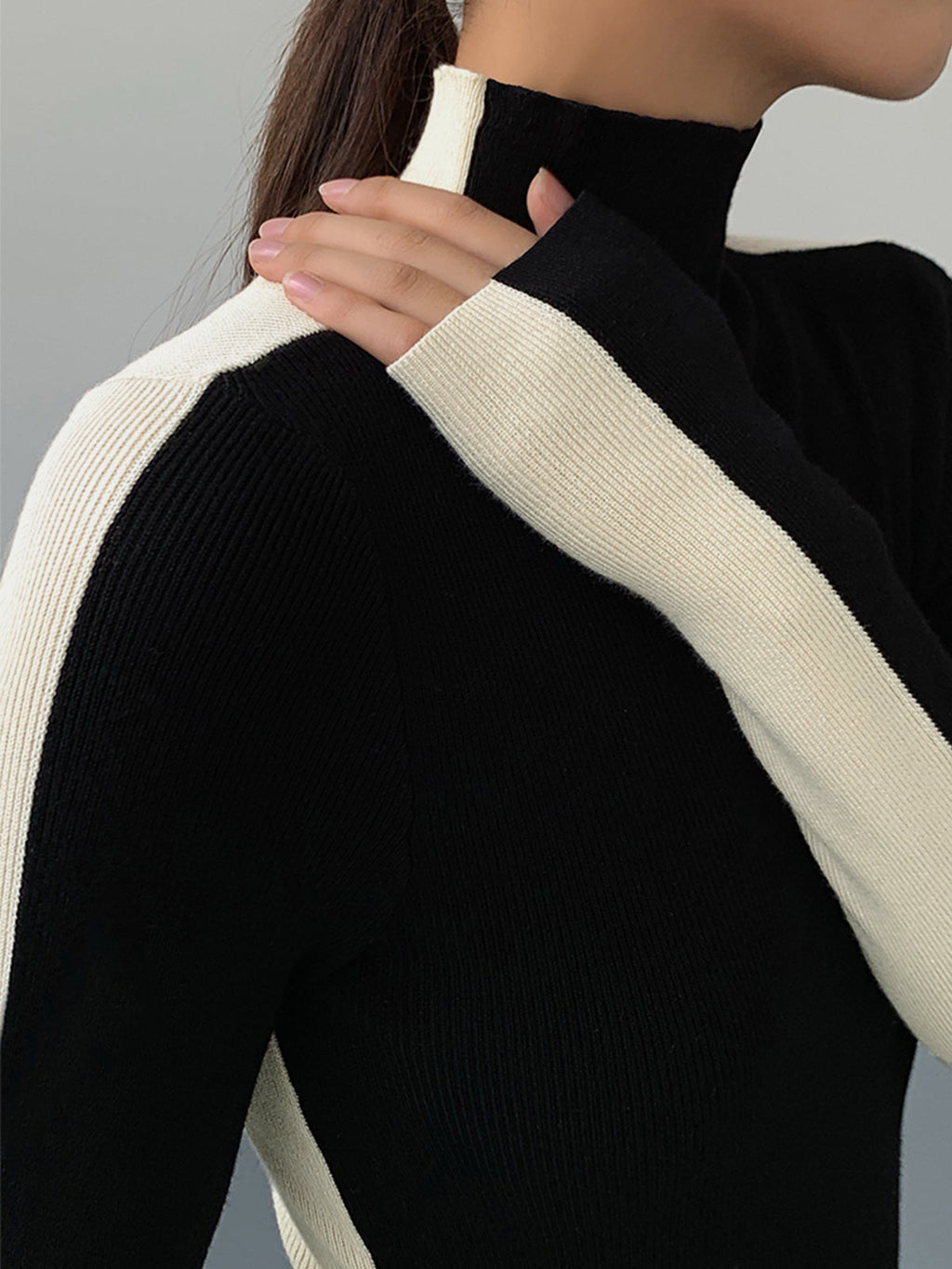 GR | Rollkragenpullover mit Langen Ärmeln für Damen