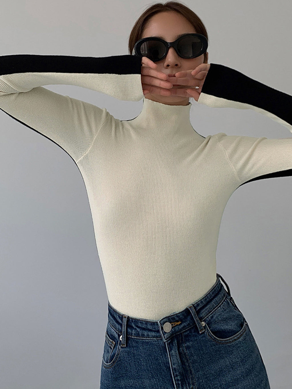 GR | Rollkragenpullover mit Langen Ärmeln für Damen