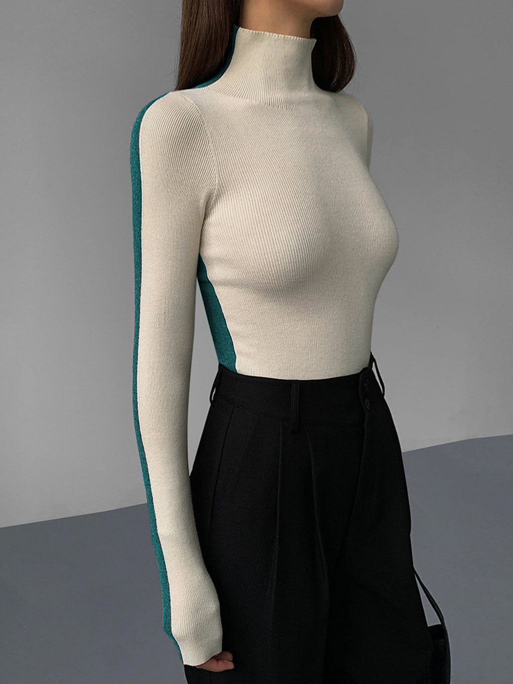 GR | Rollkragenpullover mit Langen Ärmeln für Damen