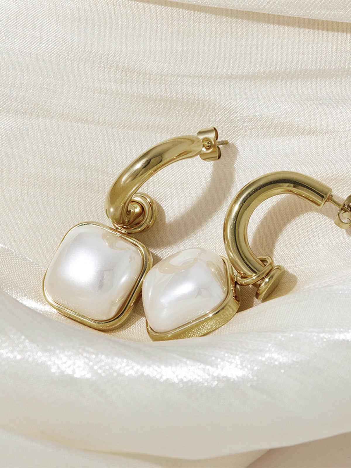 GR | Pearl Square Earrings for Women