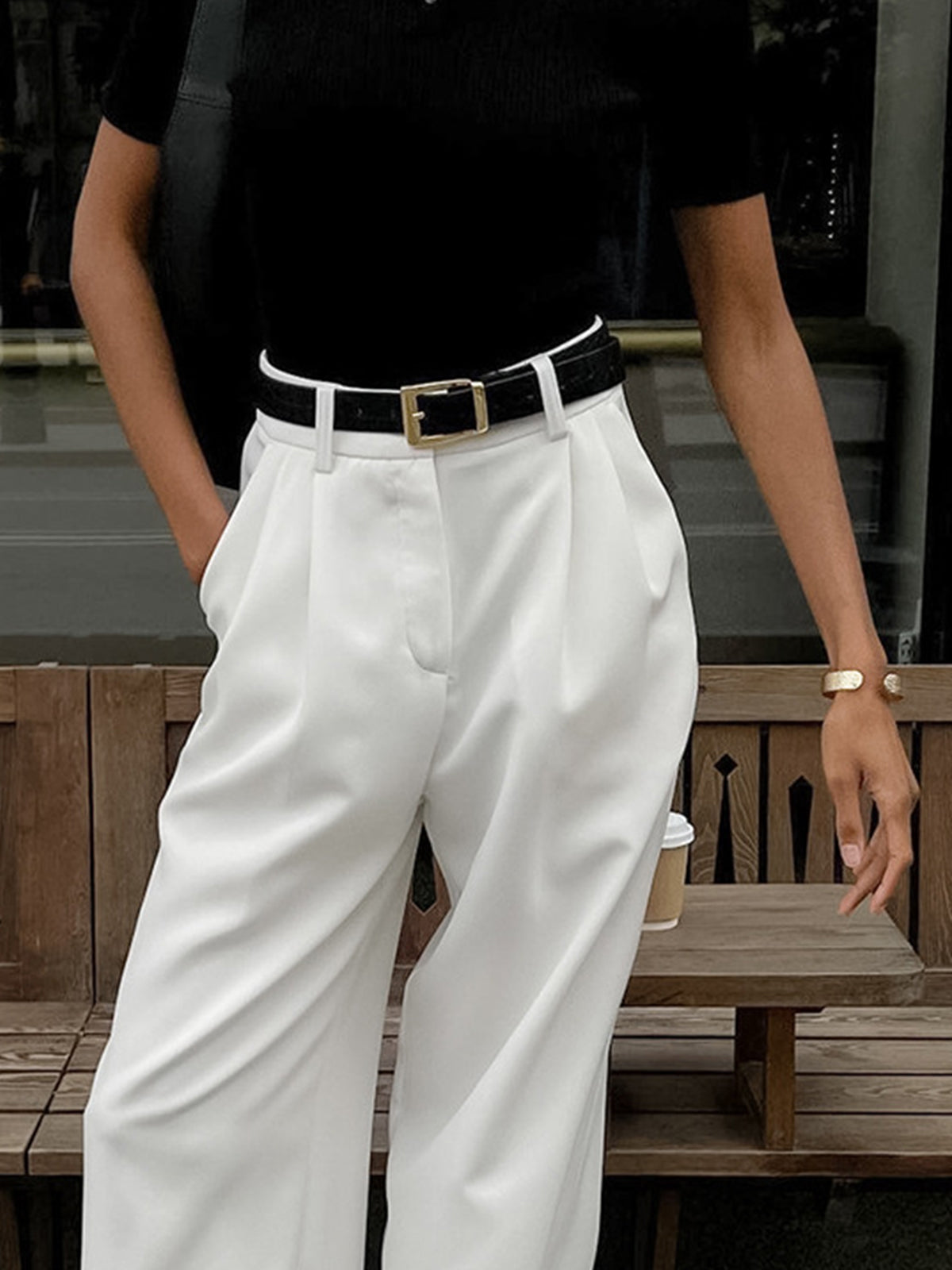 GR | geschnittene Hose mit fließender Silhouette und weichem, atmungsaktivem Stoff für Frauen