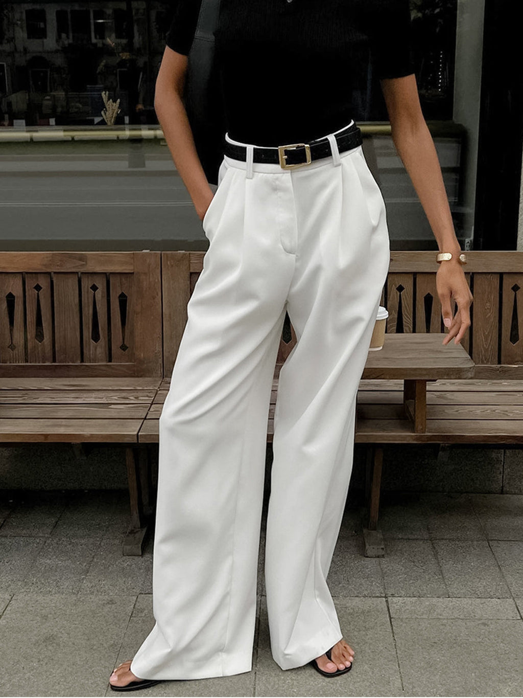 GR | geschnittene Hose mit fließender Silhouette und weichem, atmungsaktivem Stoff für Frauen
