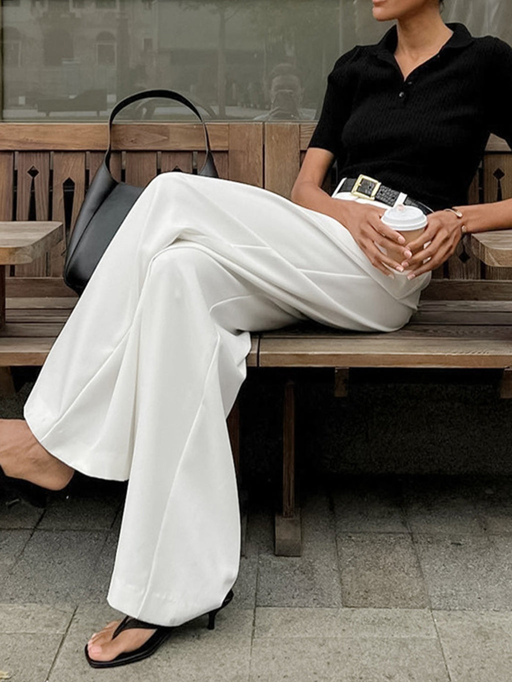 GR | geschnittene Hose mit fließender Silhouette und weichem, atmungsaktivem Stoff für Frauen