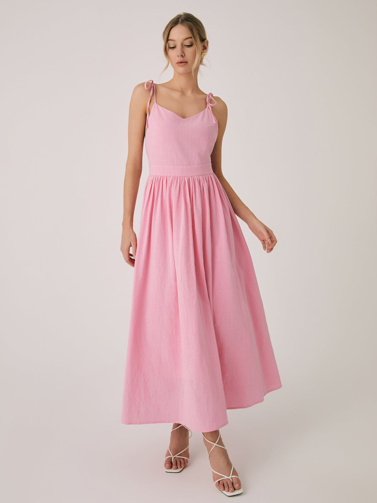 GR | Cotton & Linen Backless Long Dress