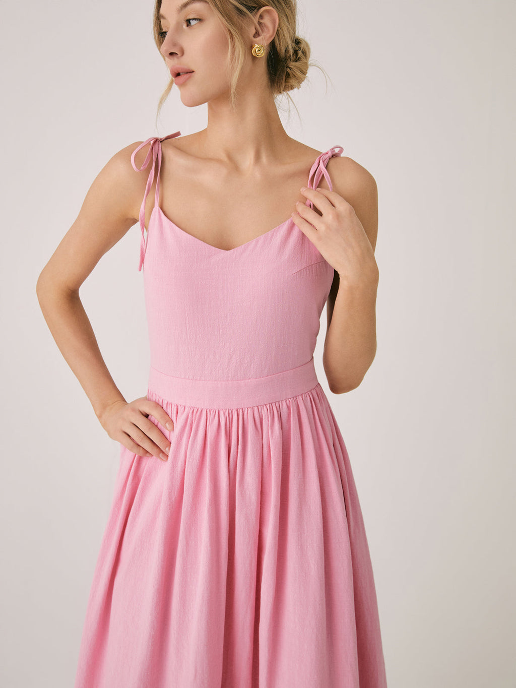 GR | Cotton & Linen Backless Long Dress