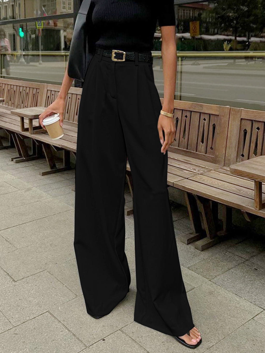 GR | geschnittene Hose mit fließender Silhouette und weichem, atmungsaktivem Stoff für Frauen
