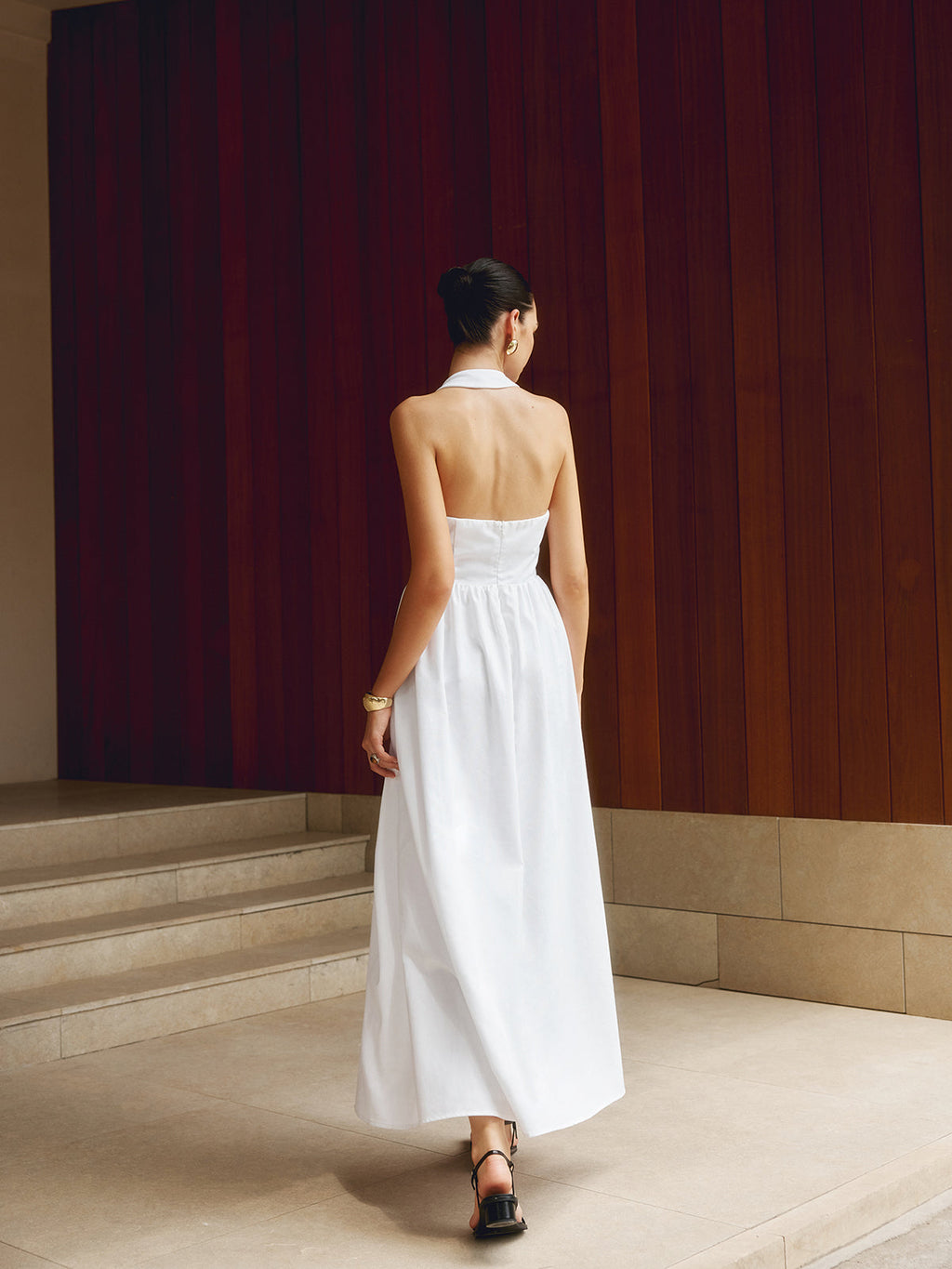 GR | Cotton & Linen Strappy A-Line Long Dress