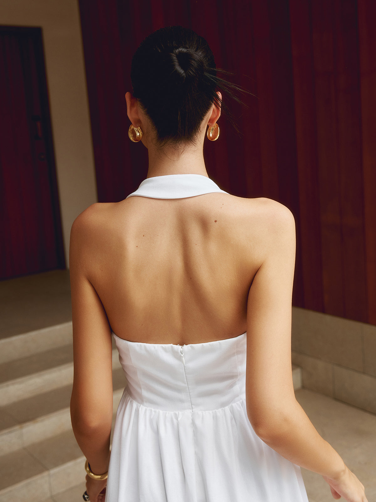 GR | Cotton & Linen Strappy A-Line Long Dress