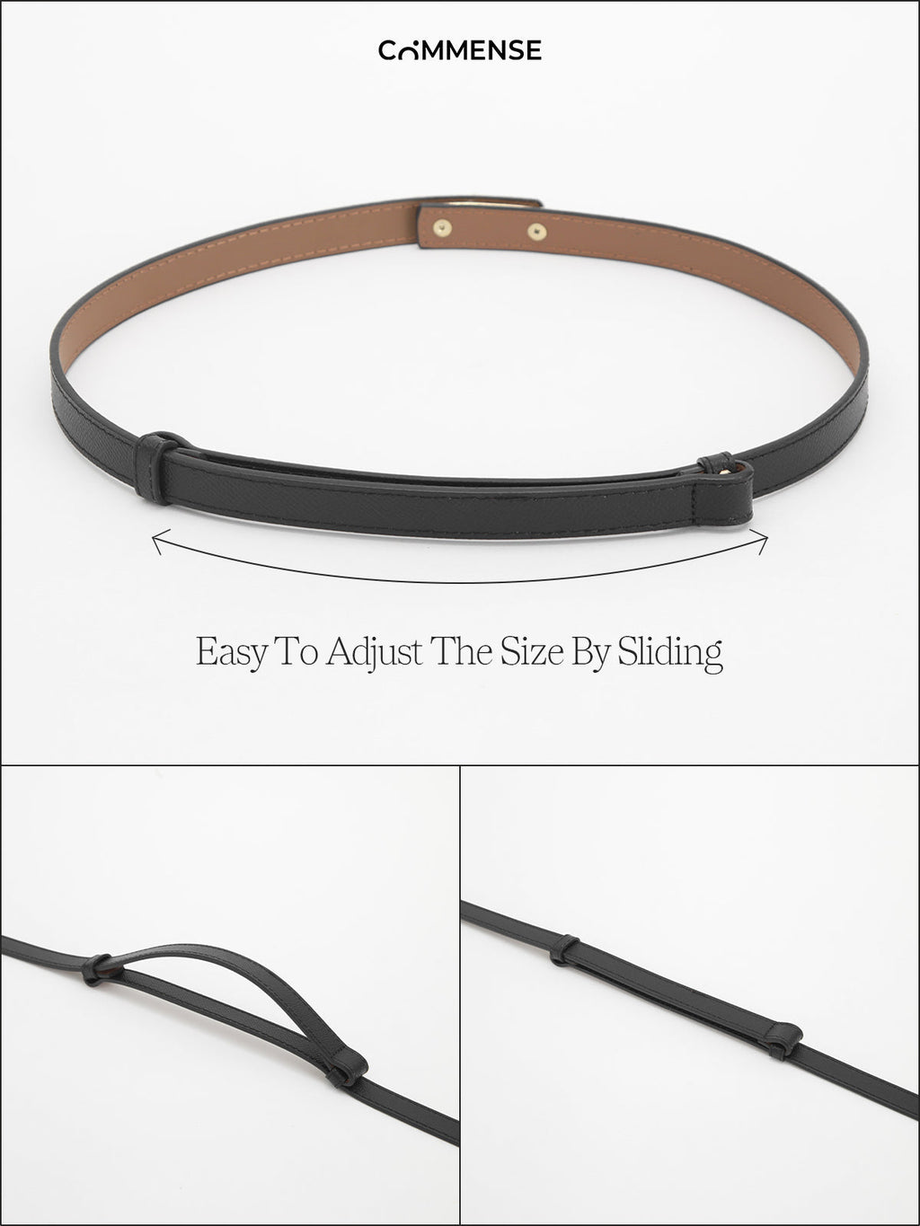 GR | Leather belt with gold buckle