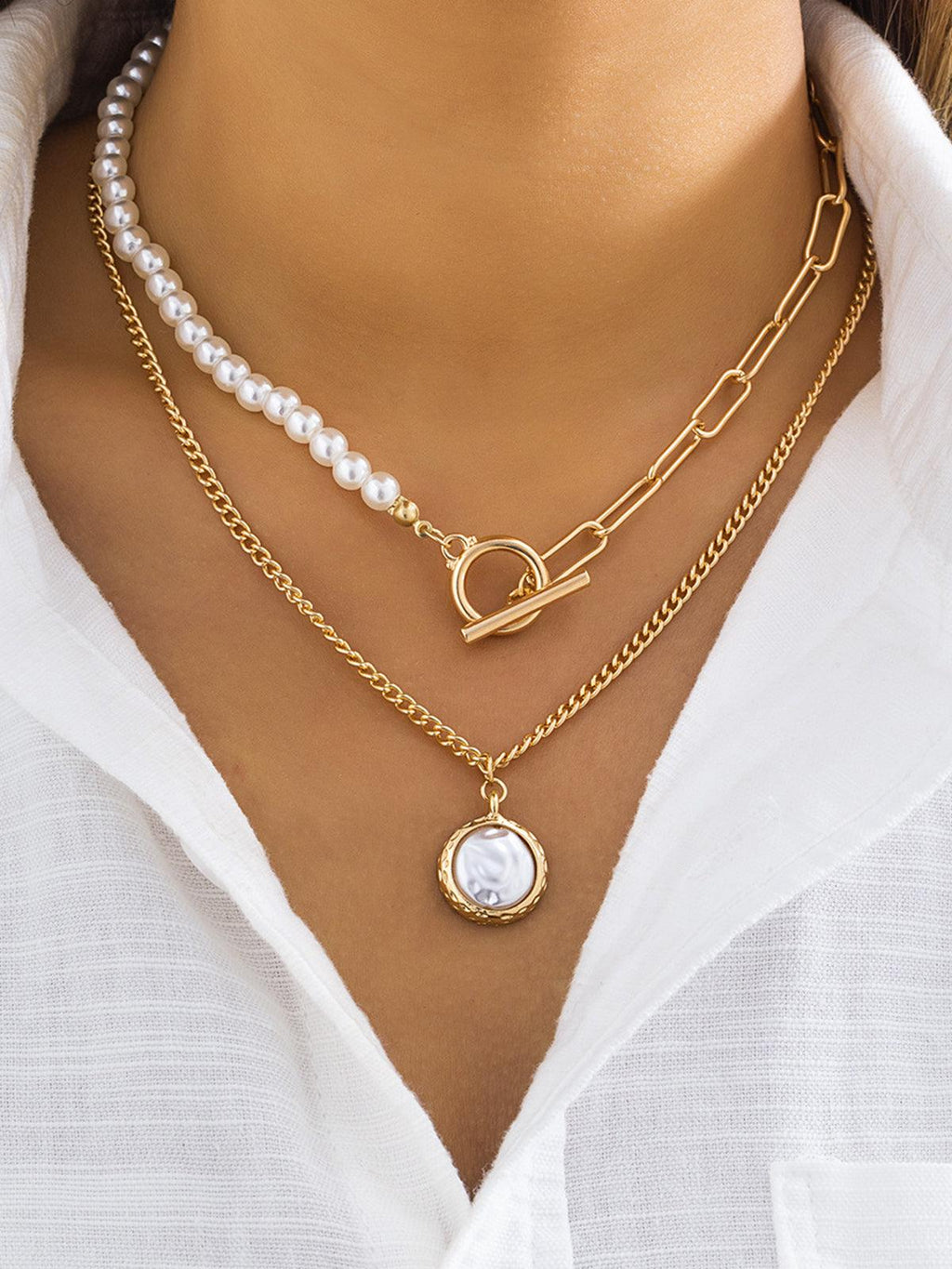 GR | Faux Pearl Jewelry Necklace