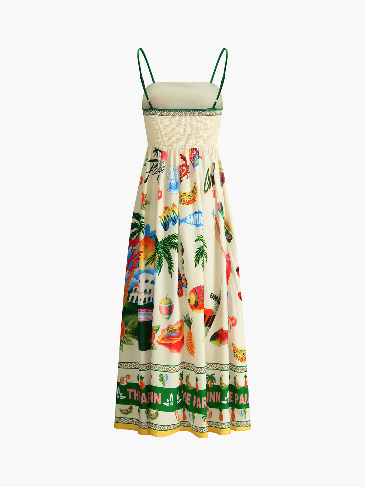 GR | Paradise Print Urlaub Cami Lange Kleid