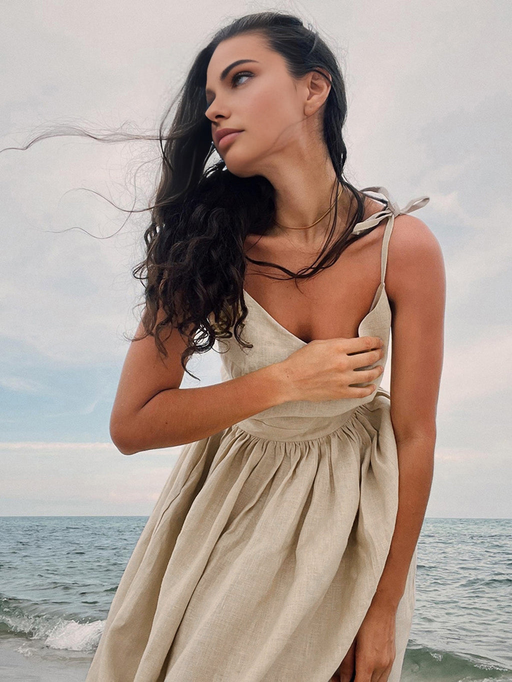 GR | Cotton & Linen Backless Long Dress