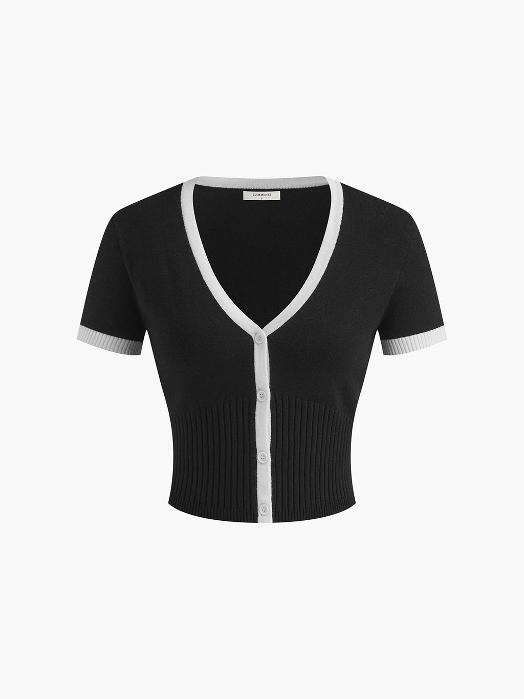 GR | Pullover Rock Satz V-ausschnitt Kurzarm Oberteil Gefalteter Midi Rock Strickstoff