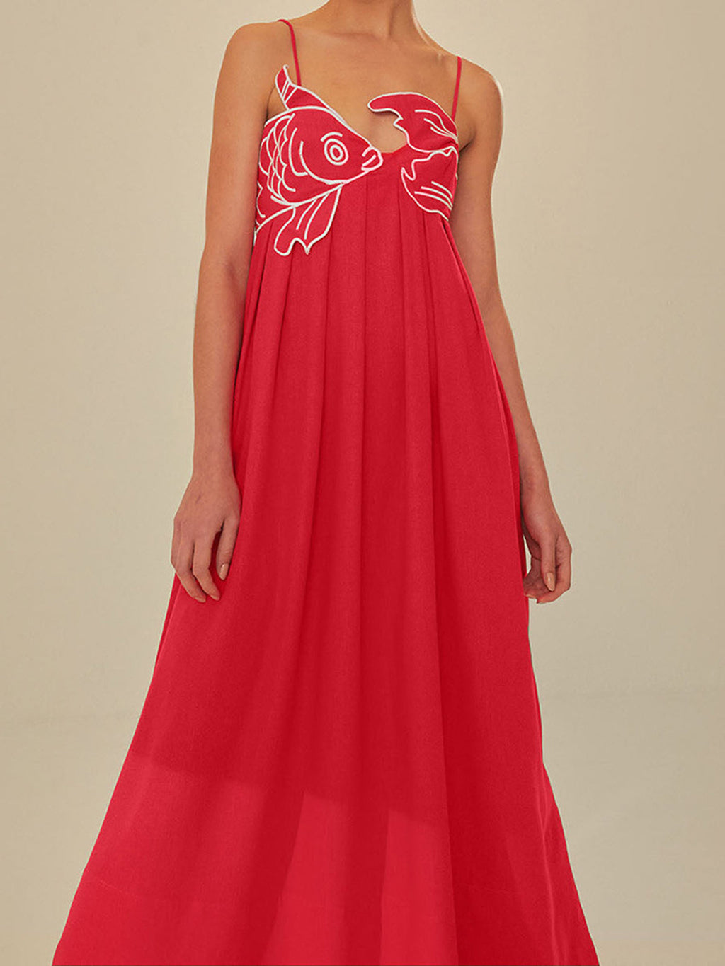 GR | Embroidered Fish Semi-Transparent Cami Dress