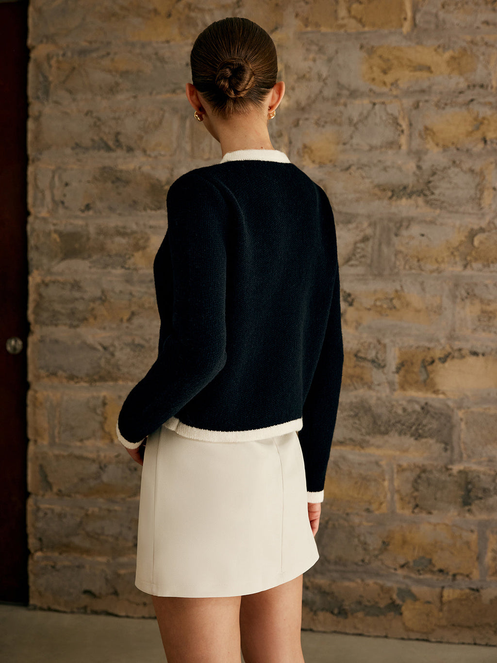 GR | Damen-Cardigan mit Kontrastbesatz
