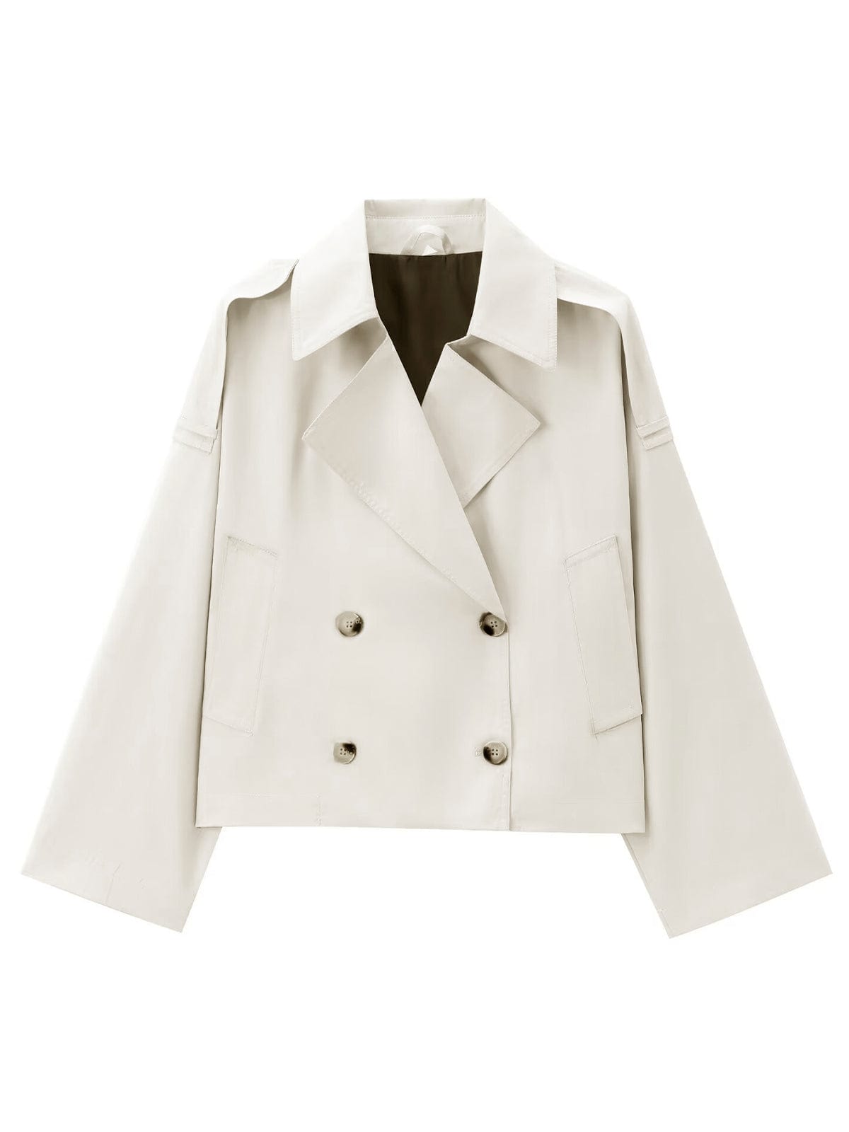 GR | Short Double-Breasted Trench Coat Elegant & Timeless