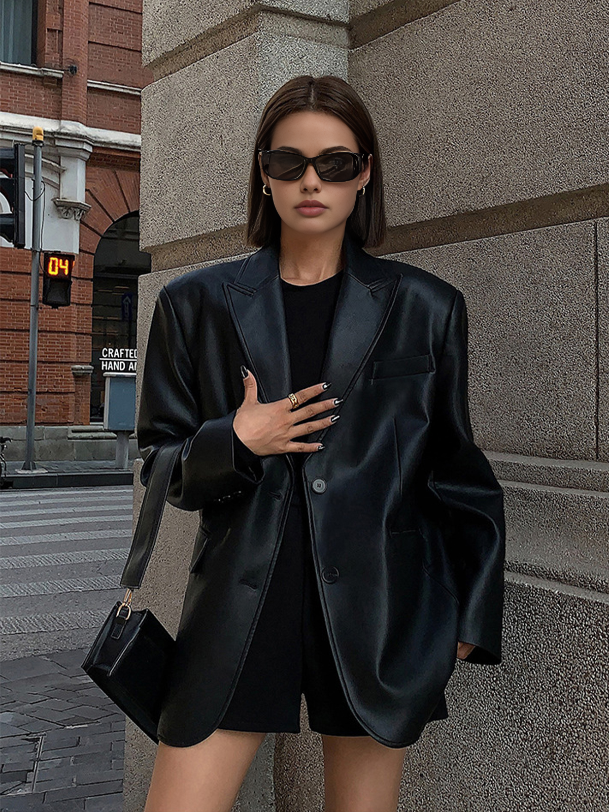 GR | Reversf pockets leather blazer
