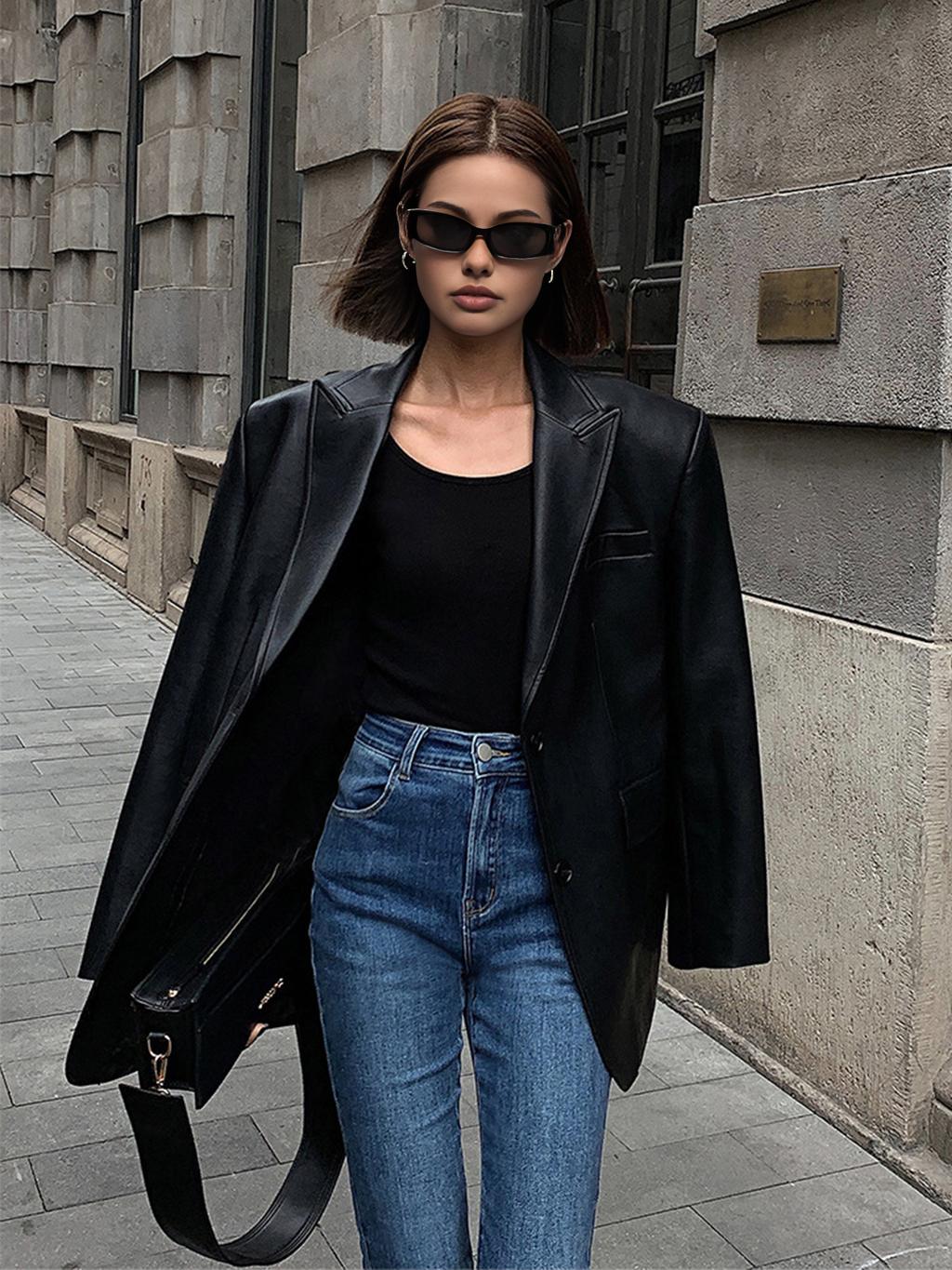 GR | Reversf pockets leather blazer