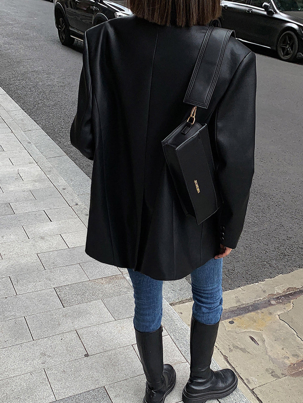 GR | Reversf pockets leather blazer